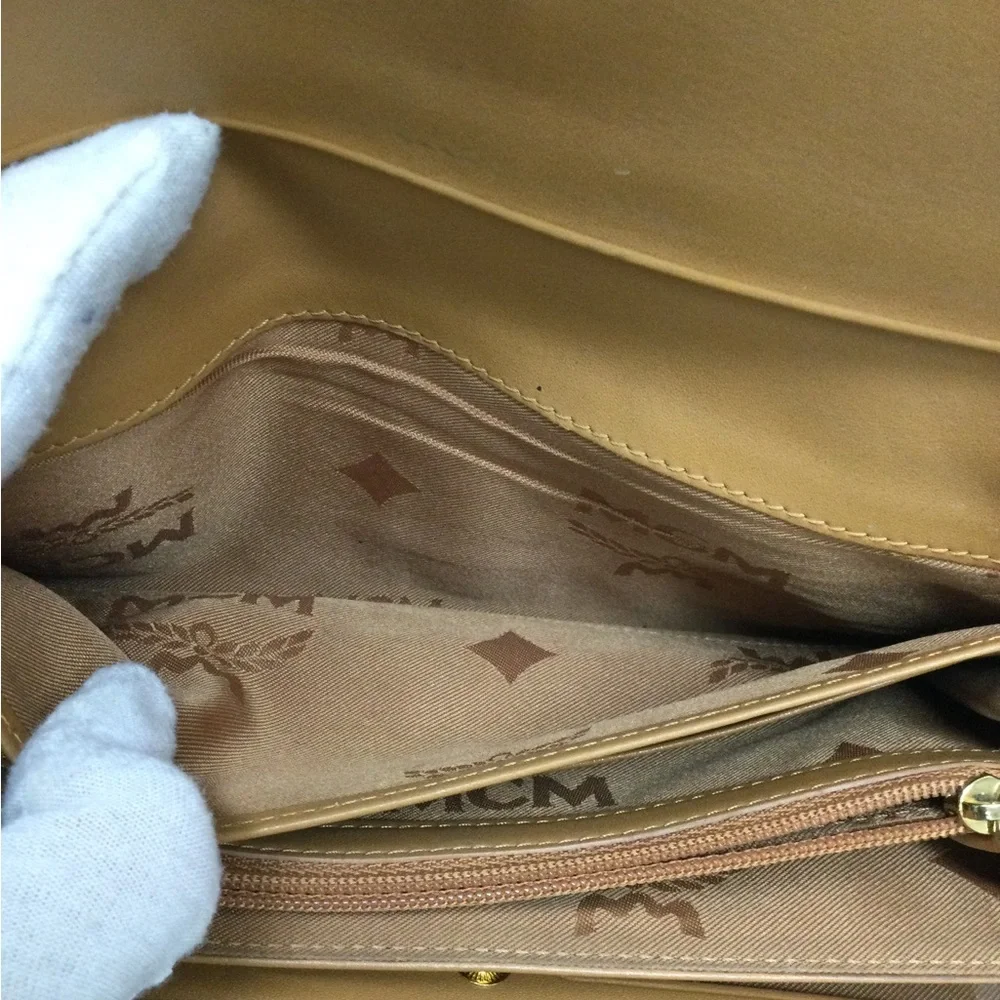 GUC MCM Brown and Coral Leather Continental Wallet
